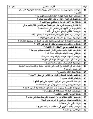 فقرات إختبار أيزنيك